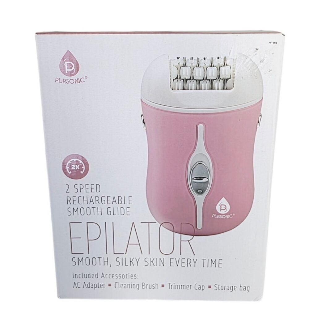 Rechargeable Epilator 2 Speed Smooth Glide Hair Removal Sealed Pink